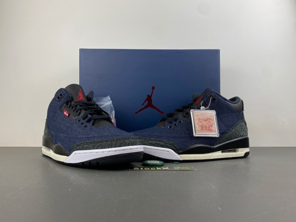 Air Jordan 3 X Leu*s "Indigo and Gym Red" IH7959-400