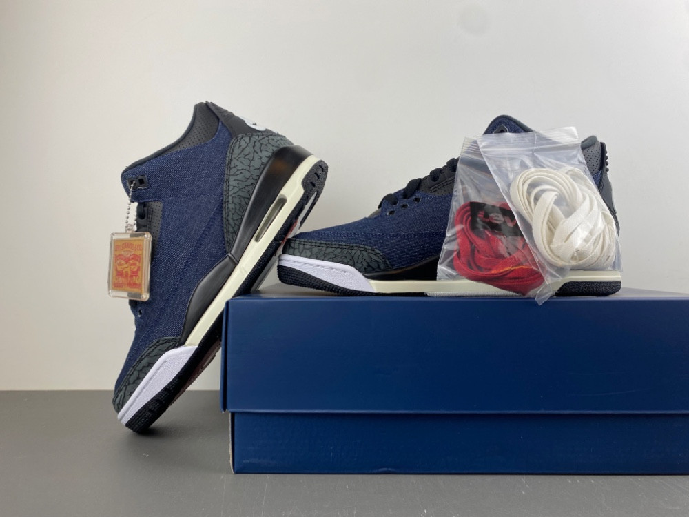 Air Jordan 3 X Leu*s "Indigo and Gym Red" IH7959-400