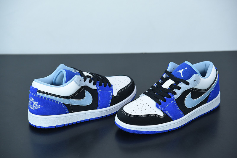 air jordan 1 low black blue white dh0206-400