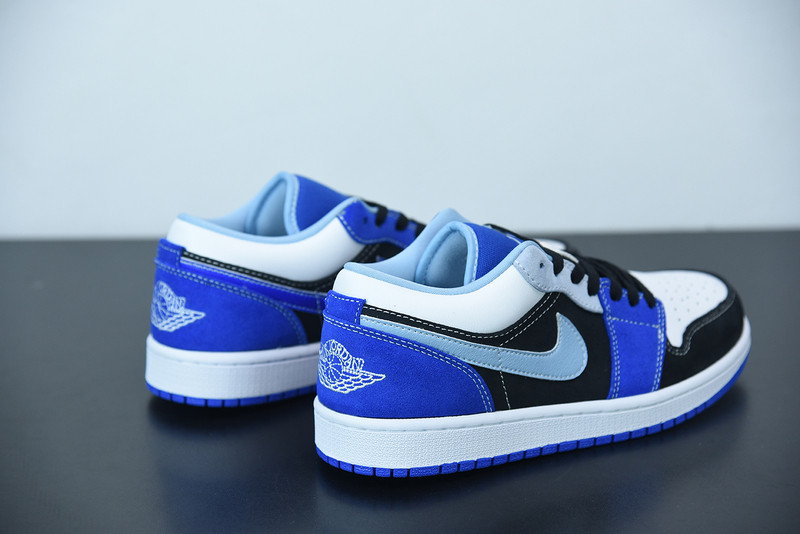 air jordan 1 low black blue white dh0206-400