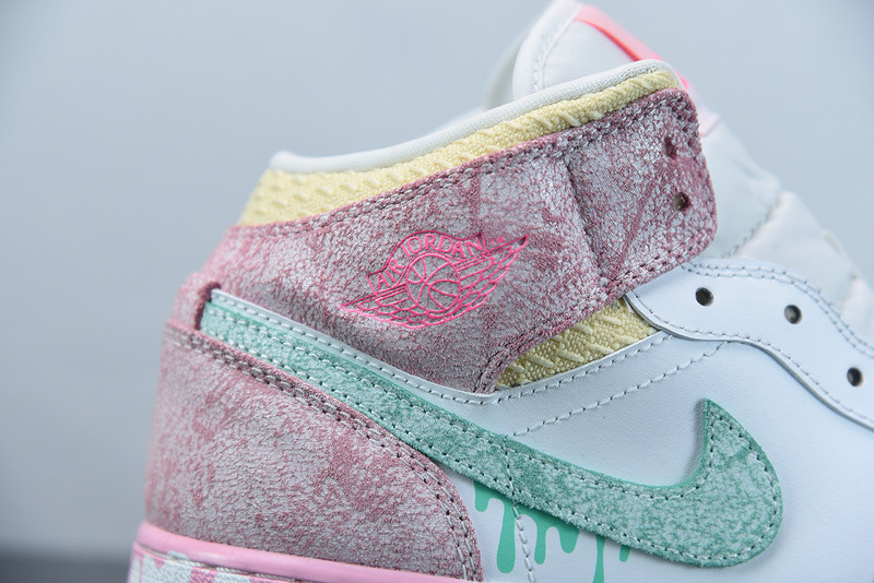 air jordan 1 mid paint drip dd1666-100