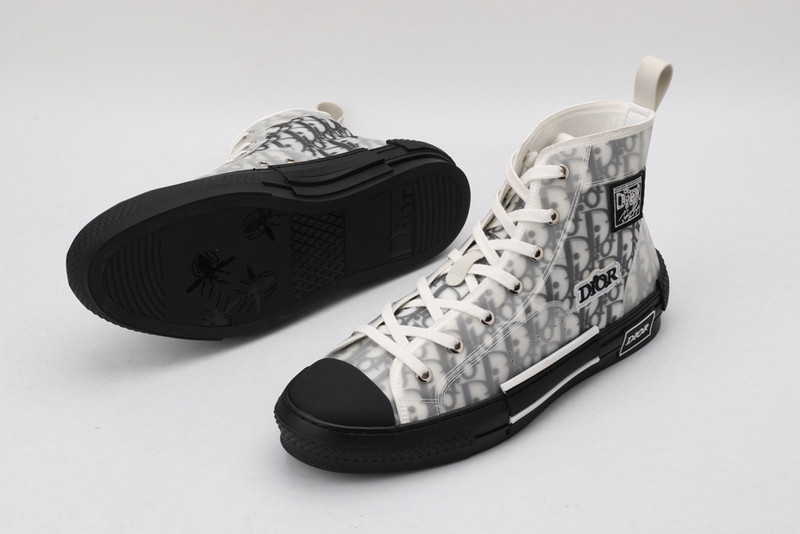 dio* b23 oblique high-top white sneaker