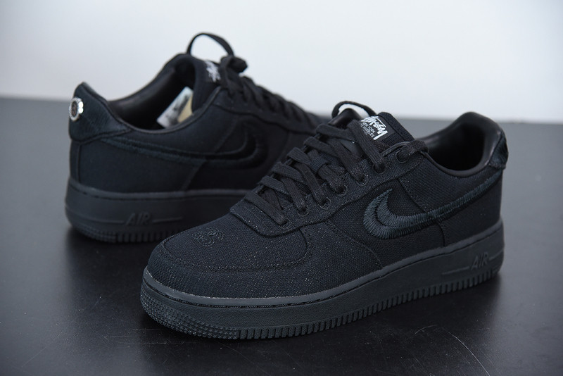 stussy x nike air force 1 low black cz9084-001