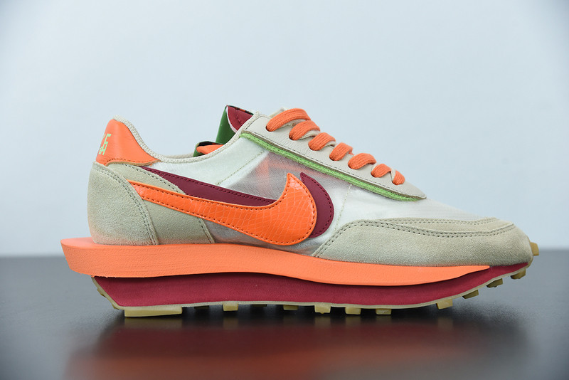 nike ldv waffle clot sacai net orange blaze dh1347-100