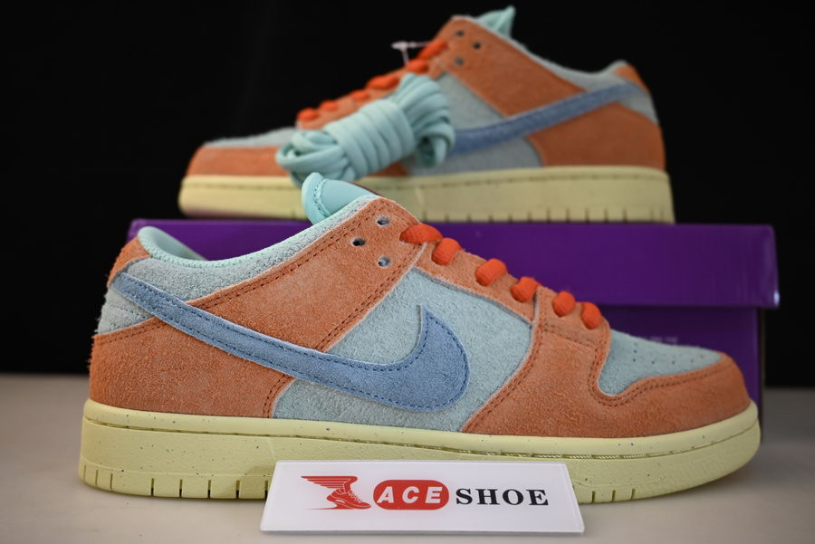 nike sb dunk low orange noise aqua dv5429-800