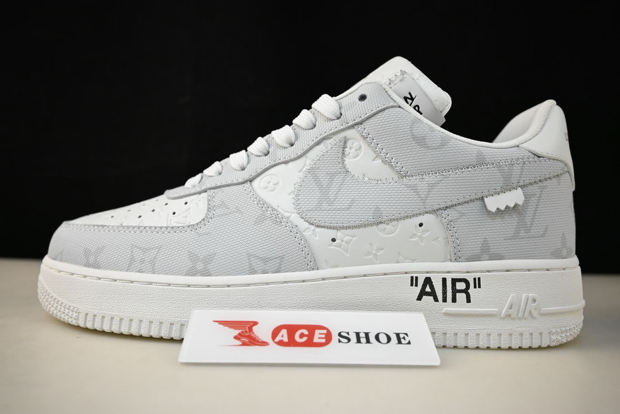 2022 lvt x nike air force 1 07 low white grey ld4631-201