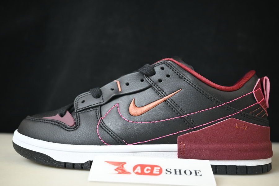 nike dunk low disrupt 2 black dark beetroot dv4024-003