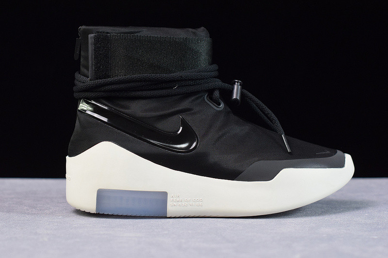 nike air shoot around "fear of god" black at9915-001
