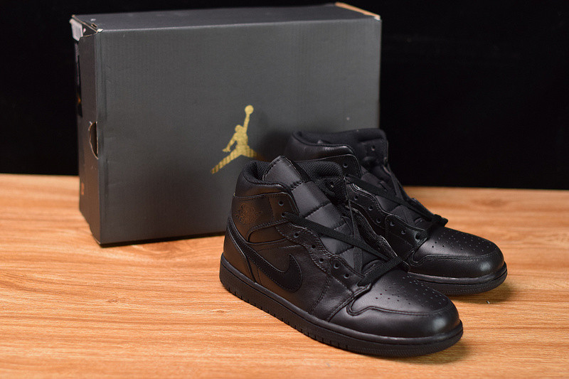 air jordan 1 mid “deep black” 554725-090