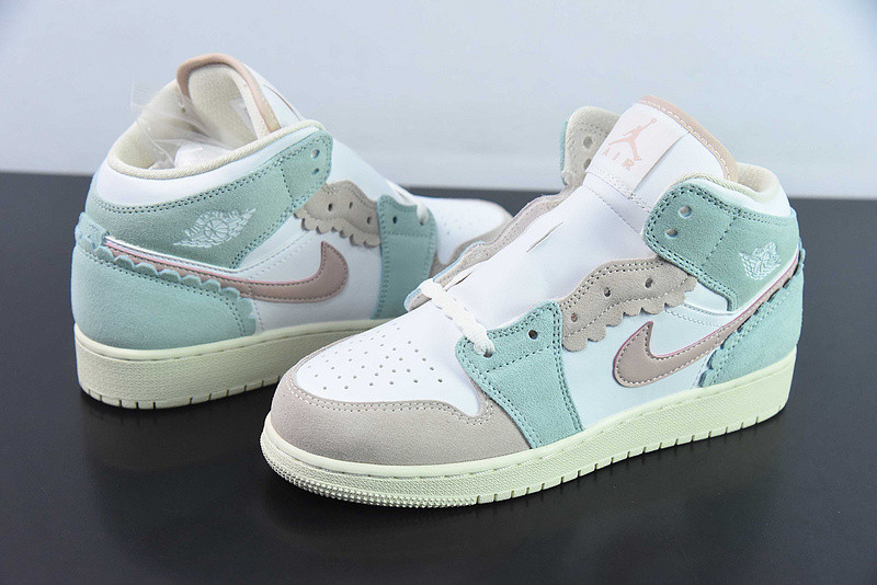 air jordan 1 mid gs pink aqua dz5361-100