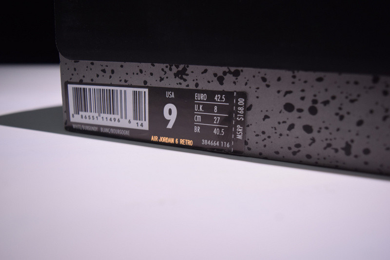 air jordan 6 retro "maroon" 384664-116