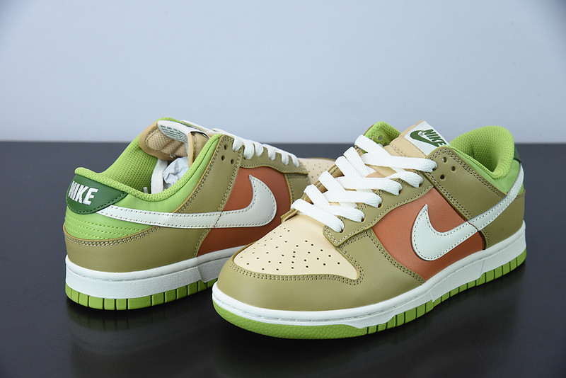 nike sb dunk low gs barley yellow sail white bright green dv9108-711
