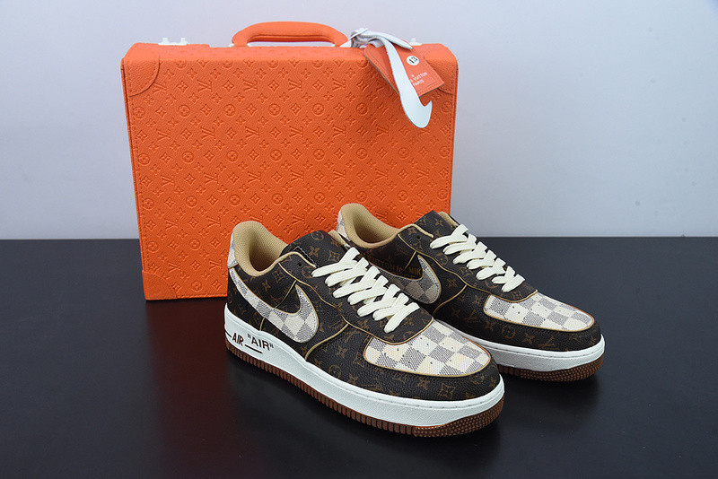 lvt x nike air force monogram damier azur