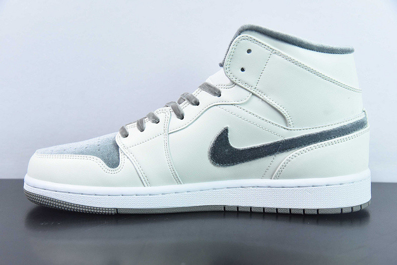 air jordan 1 mid gs "grey velvet toe" fb9899-100
