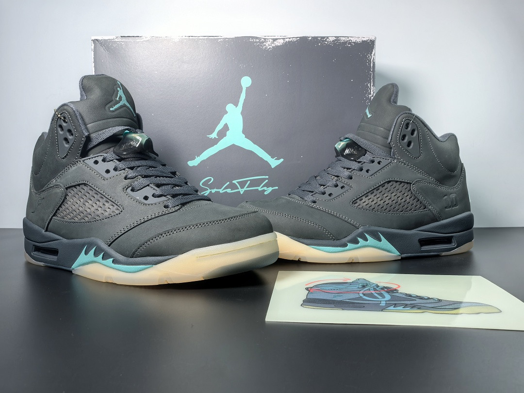 Air Jordan 5 Retro SoleFly Black Aurora Green IU0734-001