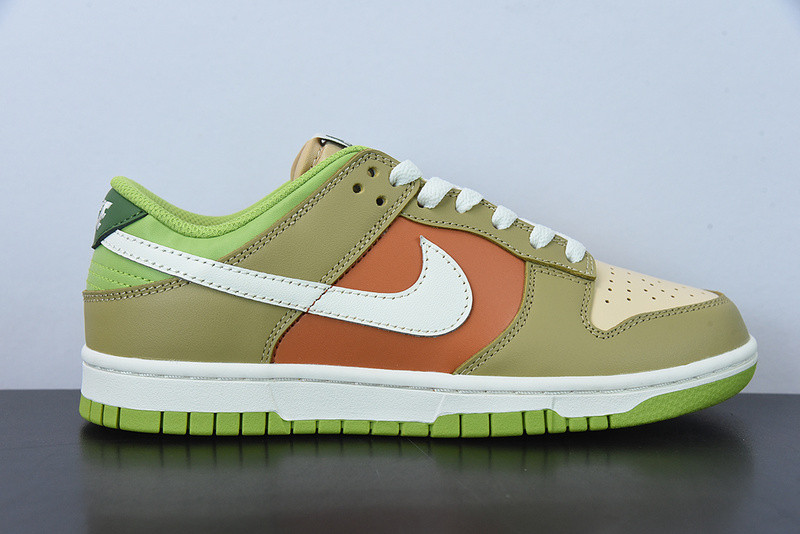 nike sb dunk low gs barley yellow sail white bright green dv9108-711