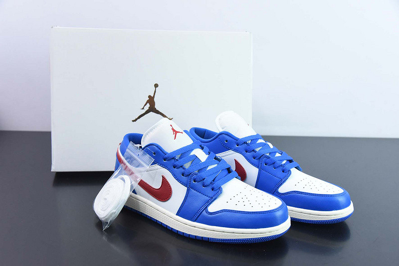 air jordan 1 low sport blue gym red (women